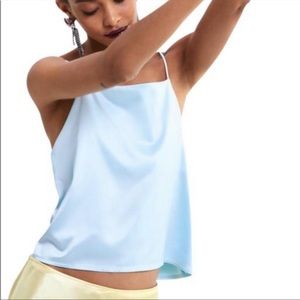 Zara sky blue satin camisole